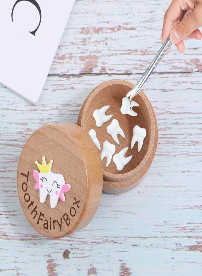 Aeaocvo Tooth Keepsake Box Lost Teeth Holder Wooden Tooth Fairy Box with 3D Carved Tooth, Souvenir Dropped Tooth for First Lost Teeth or Kids Boys and Girls Baby Shower - Image 2